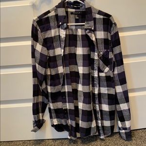 Forever21 Blue Plaid Flannel Men’s XS